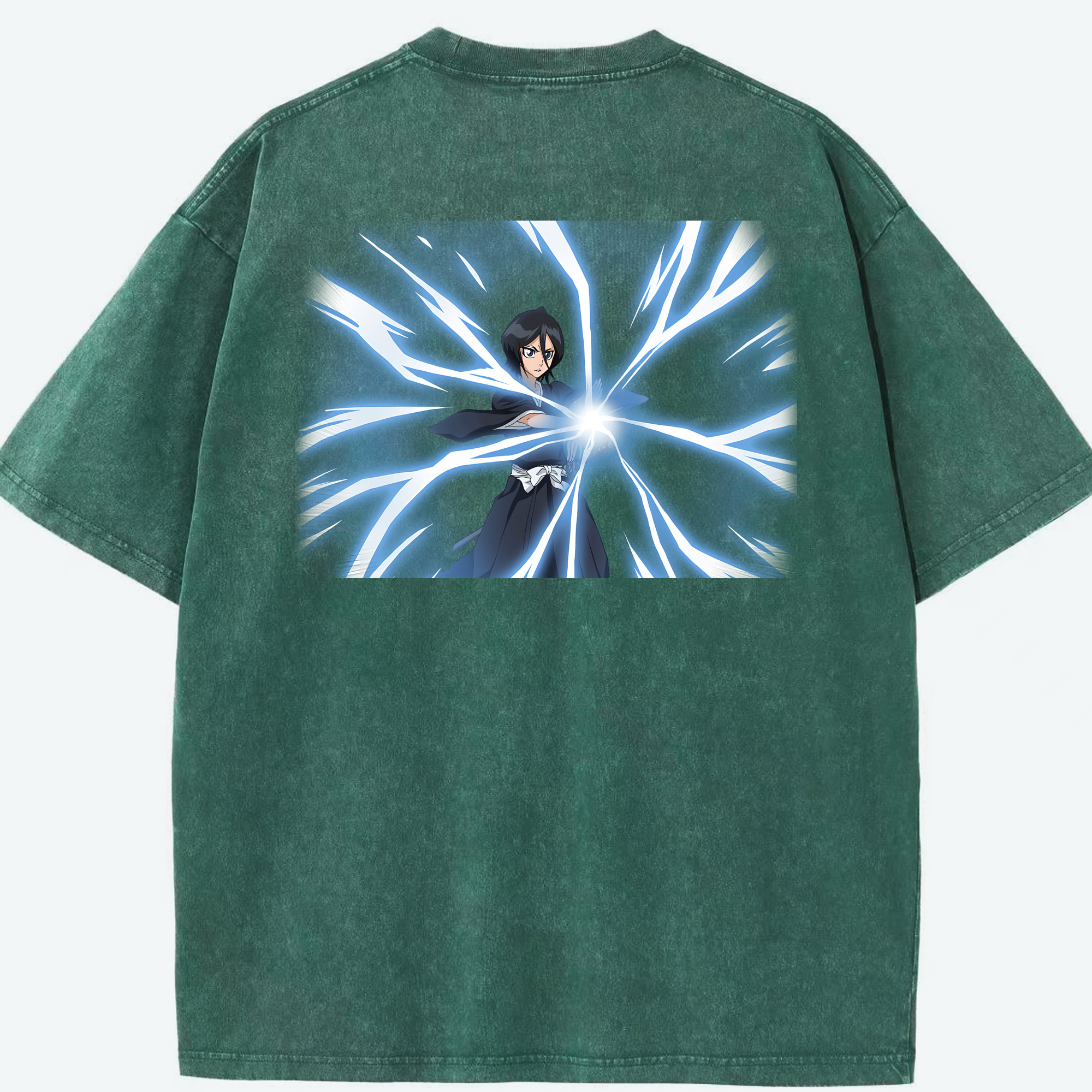 （画像用） ブリーチ 朽木ルキア BLEACH Kuchiki Rukia 綿100% ヴィンテージ風 半袖Tシャツ（背面プリント）